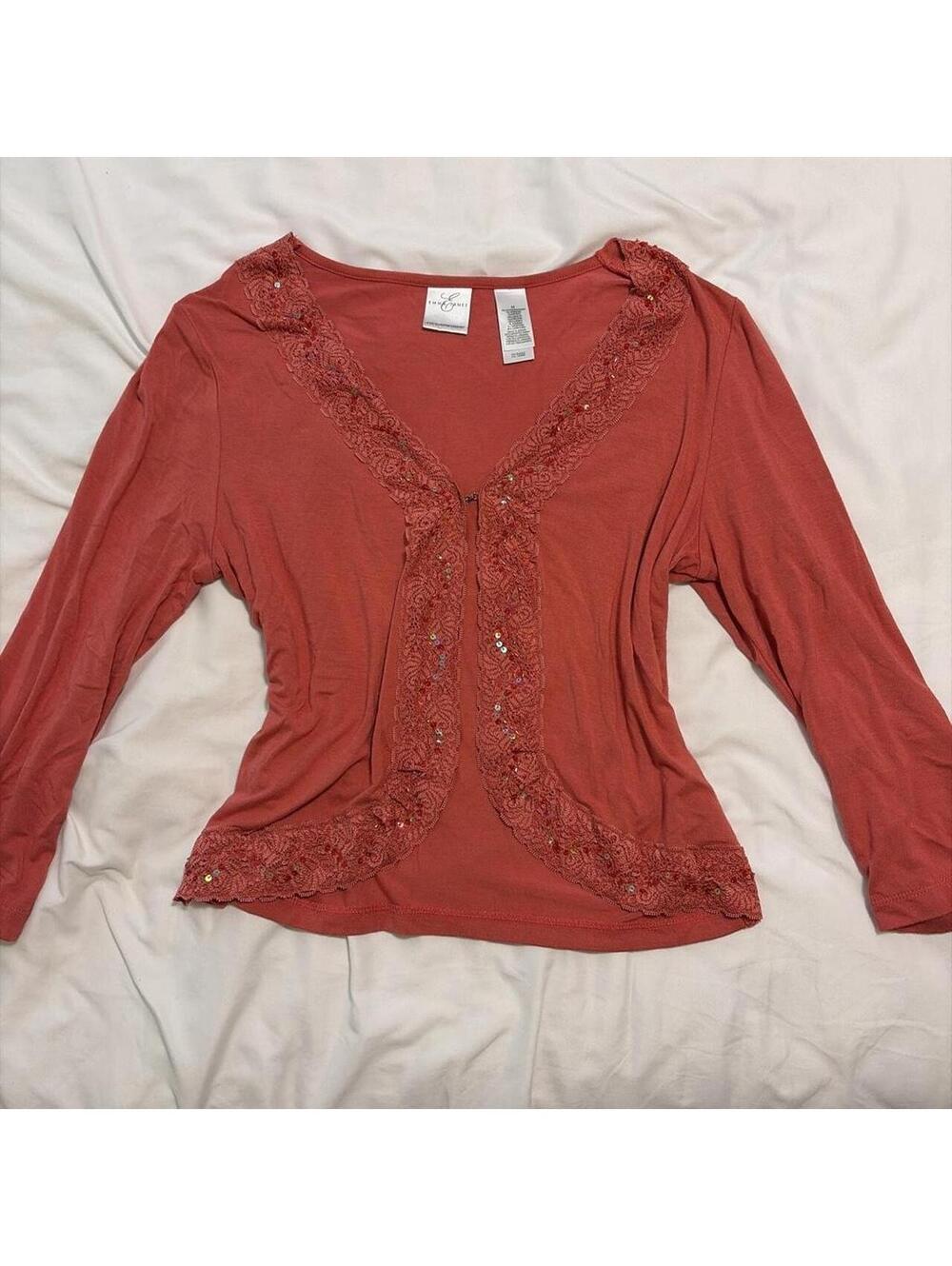 Emma James Women's Pink and Orange Shirt